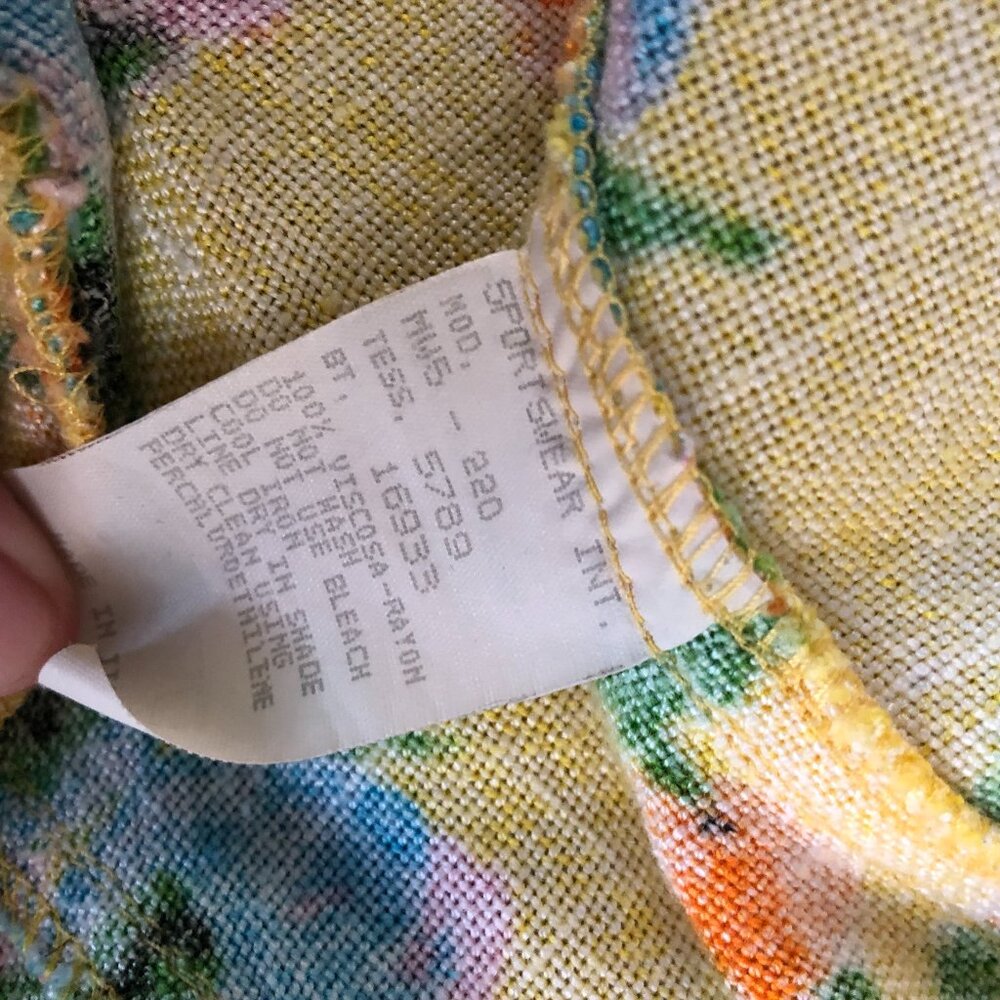 Moschino vintage 1990s colorful yellow floral rose print jacket - Picture 10 of 11